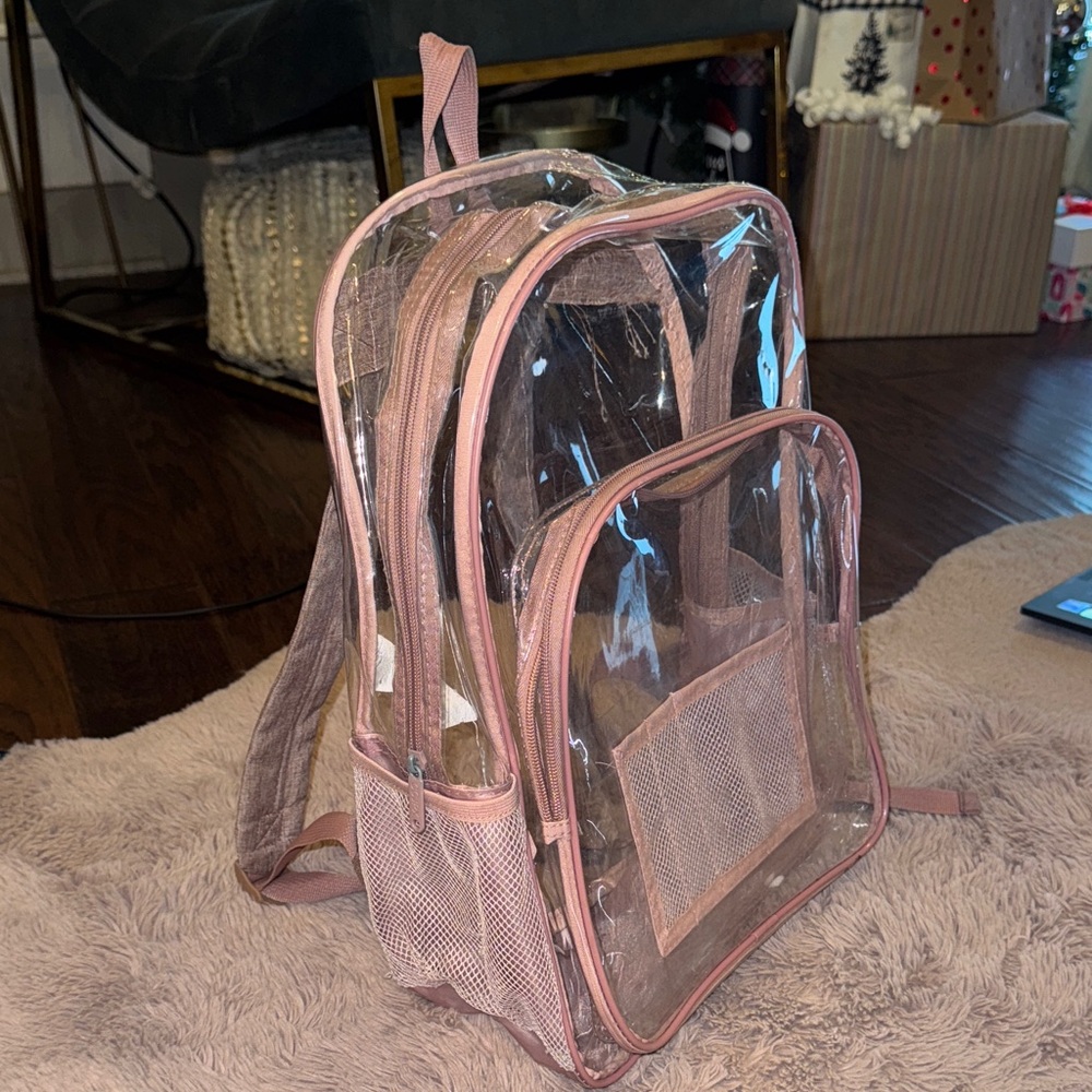 Clear Pink Backpack - Picture 2 of 3